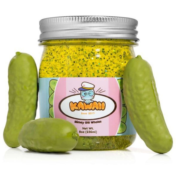Kawaii Slime: Shimmery Pickle Clear Slime