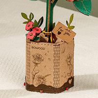 ROWOOD Red Camellia Wood Craft DIY Flower