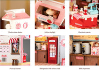 Strawberry Milk Box DIY Rolife Wood Craft