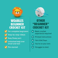 The Woobles: Fred the Rainbow Dinosaur Beginner Crochet Kit