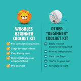 The Woobles: Fred the Rainbow Dinosaur Beginner Crochet Kit
