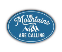 "The Mountains are Calling" Blue Oval Vinyl Sticker