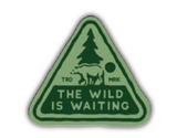 "The Wild is Waiting" Green Triangle Vinyl Sticker