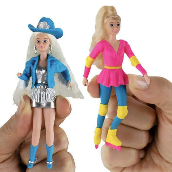 World's Smallest Barbie Series Rollerblade & Cowgirl Barbie