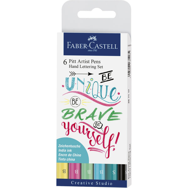 Pitt Artist Pen® Hand Lettering Set - Wallet of 6 Pens by Faber-Castell