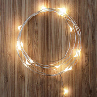 SILVER STRING LIGHTS, BATTERY POWERED