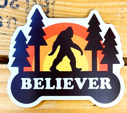 Retro Sasquatch "Believer" Vinyl Sticker