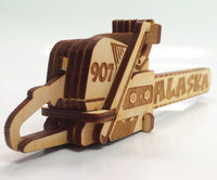Alaska Chainsaw Ornament Wooden 3D Puzzle Kit