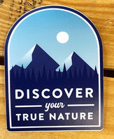 "Discover Your True Nature" Mountain Vinyl Sticker