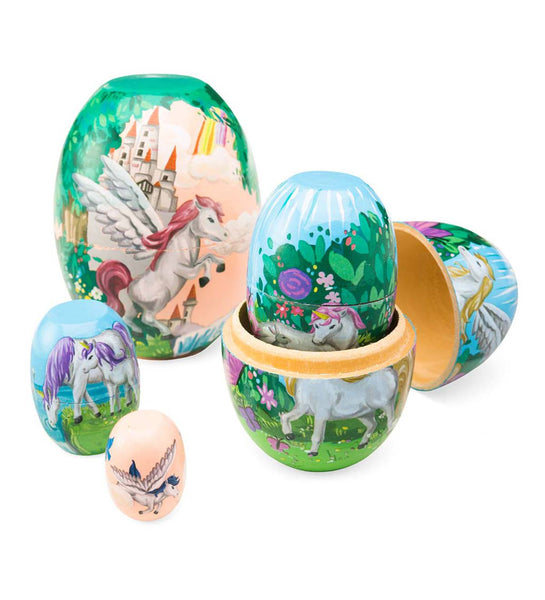 Fantasy Land Nesting Set of 5 Wooden Eggs